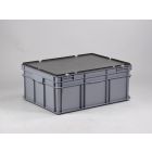 Grand bac gerbable avec couvercle 800x600x325 mm 134 litres GRIS