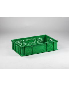 Caisse plastique agricole fruits et légumes 60x40x15 cm, vert