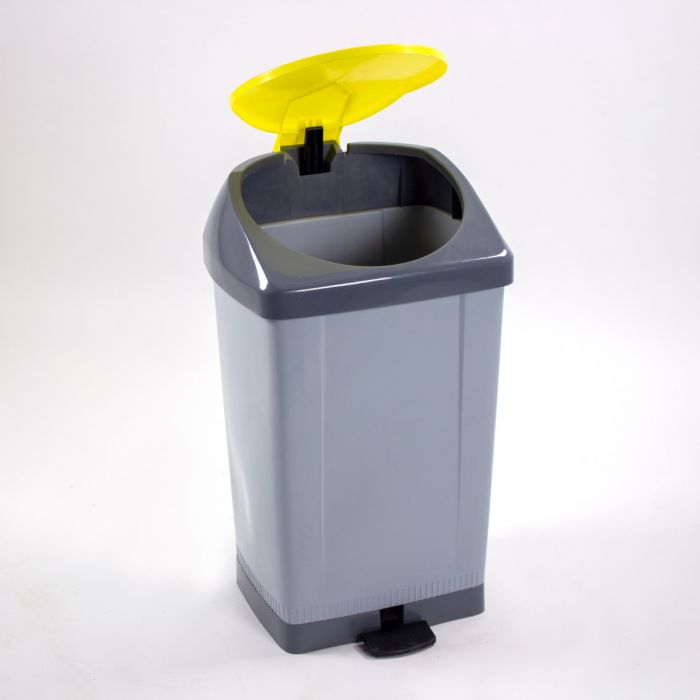 Poubelle Plastique 60l A Pedale Grise Grise Engels